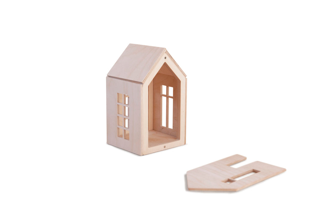 Magnetic Wooden Dollhouse - Medium- Natural – BABAI Toys