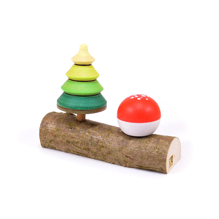 Tree and Spotted Mushroom Spinning Tops with Stand - Mader