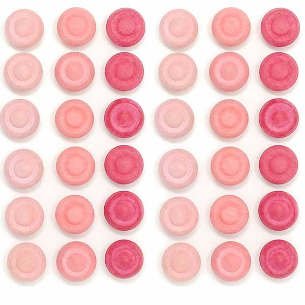 Mandala Pieces – 36 Pink Flowers – Loose Parts - Grapat