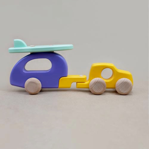 Wooden Car w/ Camper and removeable surfboard - Bajo