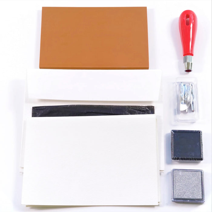 Rustark 42Pcs Rubber Stamp Making Kit, Printing Starter Tool Kit