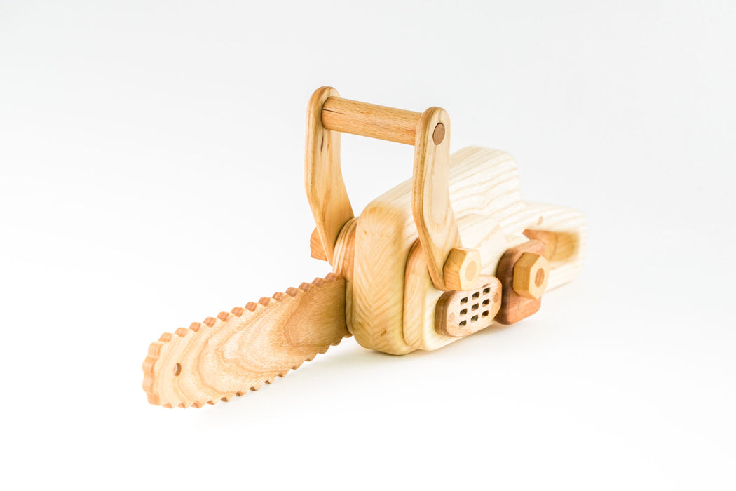 Handmade Wooden Pretend Chainsaw - Toy Chainsaw