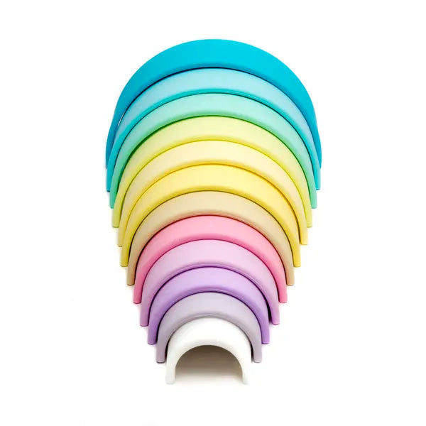 12 PIece Pastel Rainbow - Dena Toys - Silicone BPA-free Rainbow