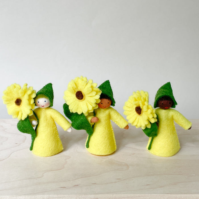 Summer Flower Fairy - Yellow Calendula Prince - Holding a Flower