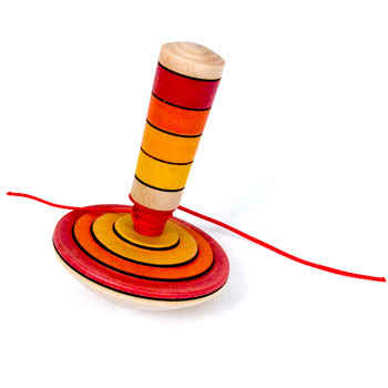 My First Spinning Top - Wooden Spining Top With Pull String - Mader