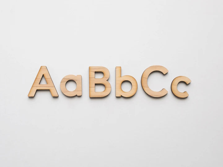 Wooden Alphabet Set • Montessori Movable Alphabet Upper & Lowercase Maple - Gladfolk