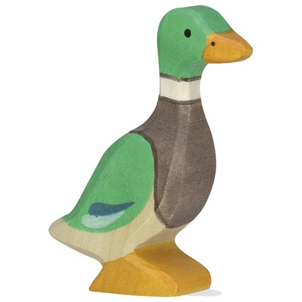 HOLZTIGER - Wooden Animal - Drake Duck, Standing