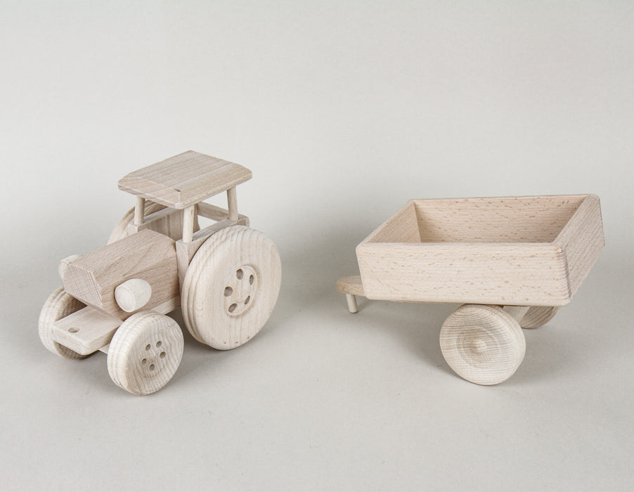 Wooden Tractor With Cart
