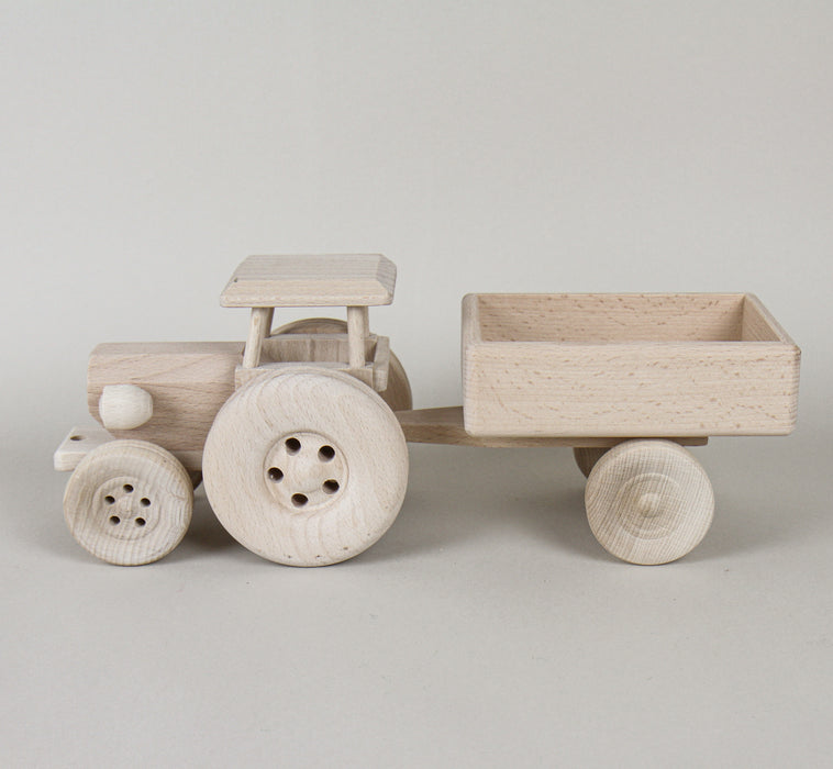 Wooden Tractor With Cart