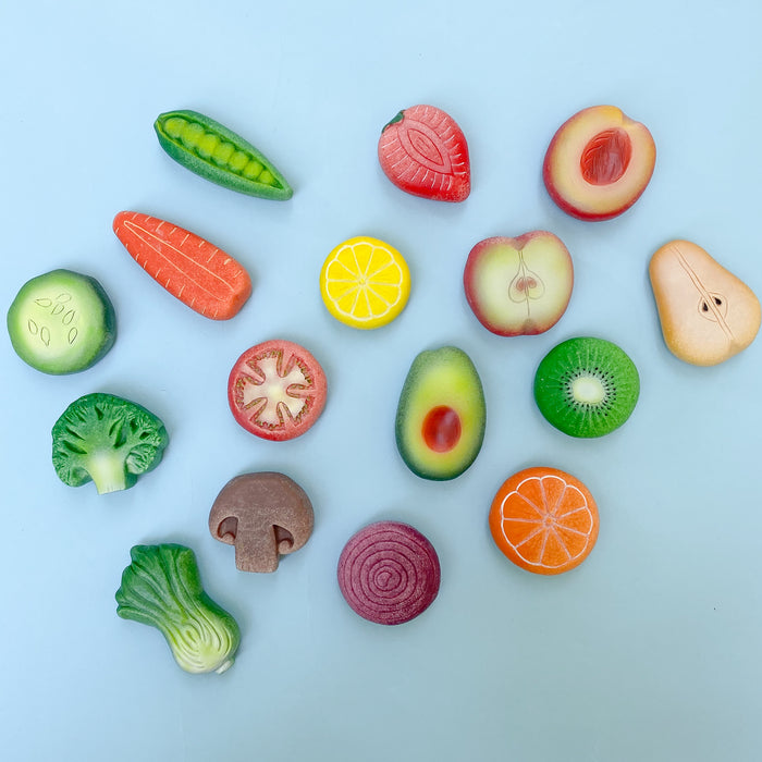 Fruits & Veggies Outdoor Play Set – Play Food Made from Stones