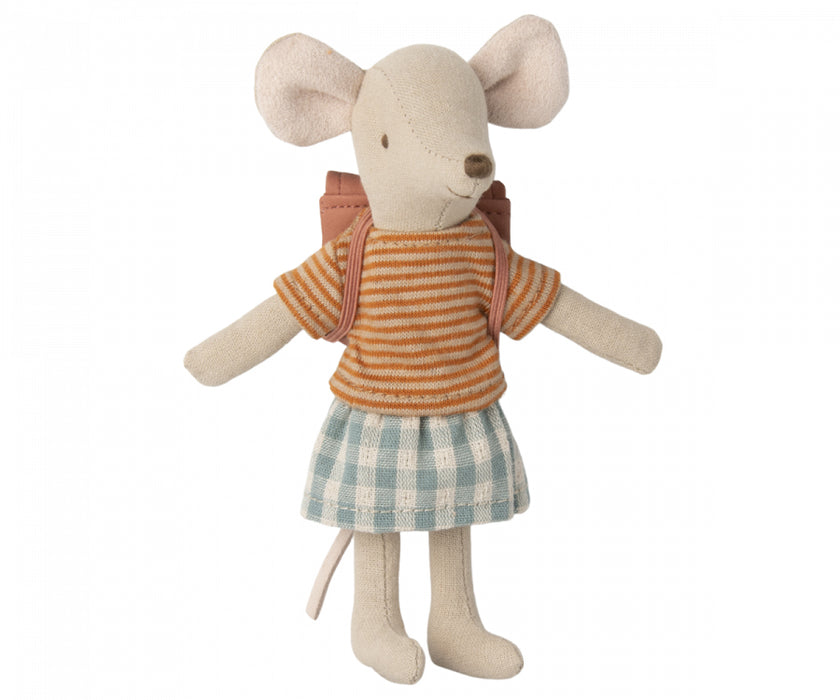 Tricycle Mouse Big Sister w/ Magnetic hands - Dusty Rose - Maileg Mice