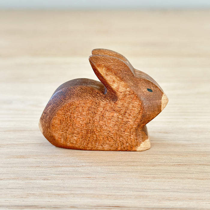 Small Rabbit Sitting  - Hand Painted Wooden Animal - HolzWald