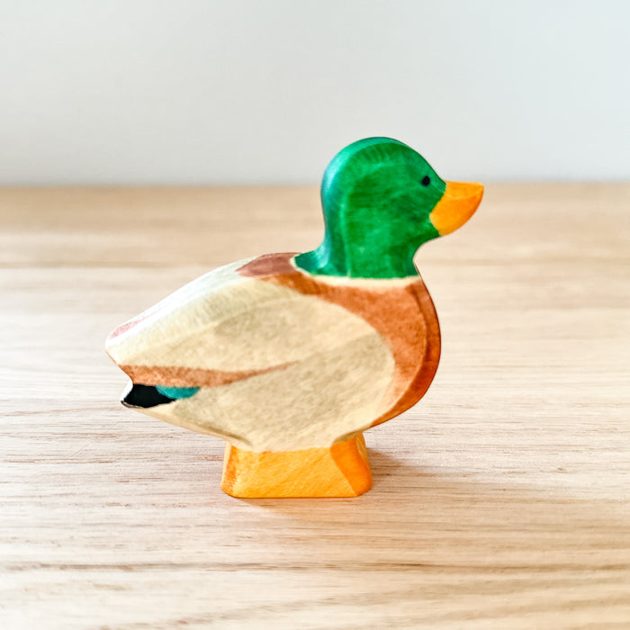 Male Duck  - Hand Painted Wooden Animal - HolzWald