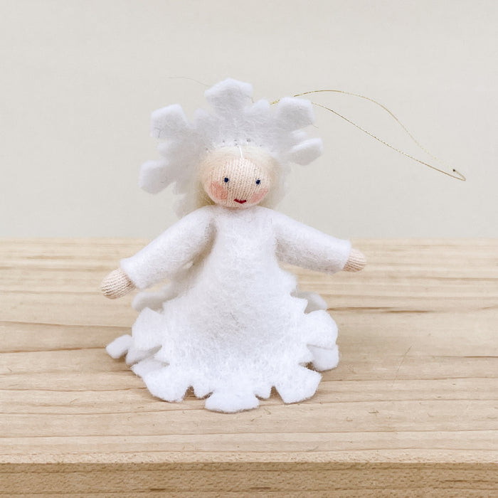 Winter Fairy - Snowflake Princess - Miniature Hanging felt doll - Ambrosius Flower Fairies