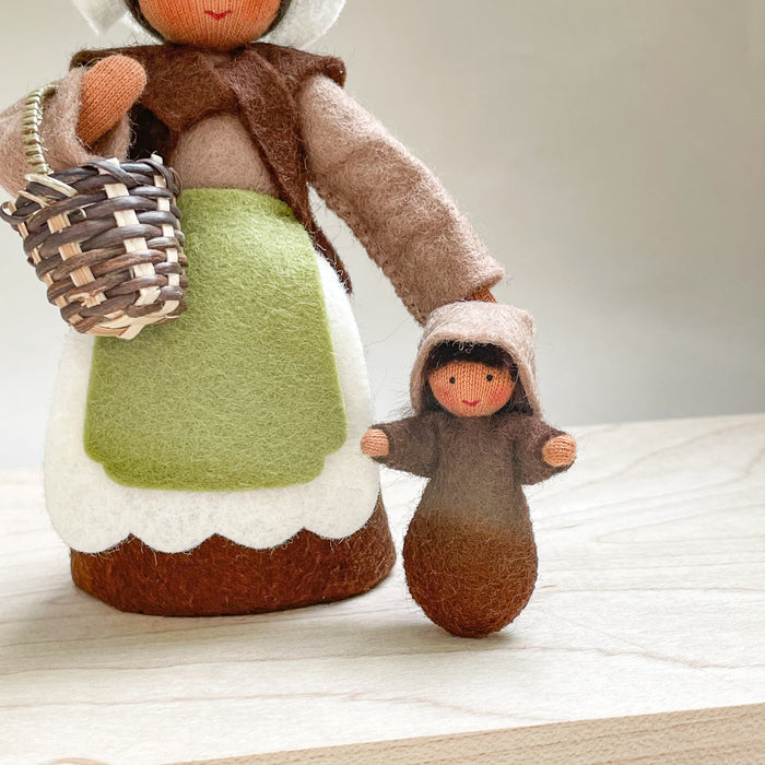 Seed Baby - Miniature wrapped felt doll