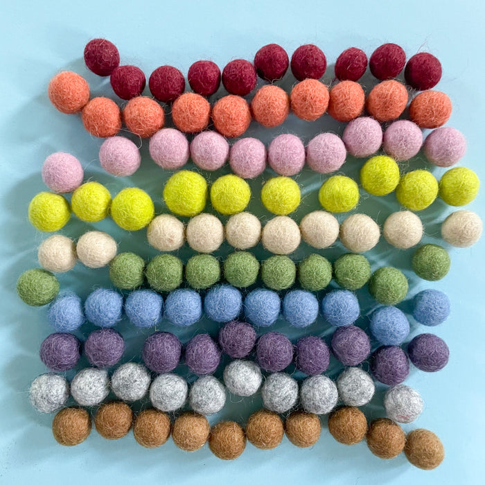 Wool Felt Sensory Balls Kit - 100 Balls (.75 Inch size)