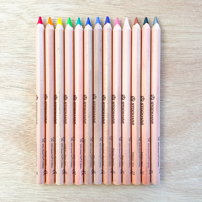 Stockmar Colored Pencils - Triangular Shape - 12 Colors +1