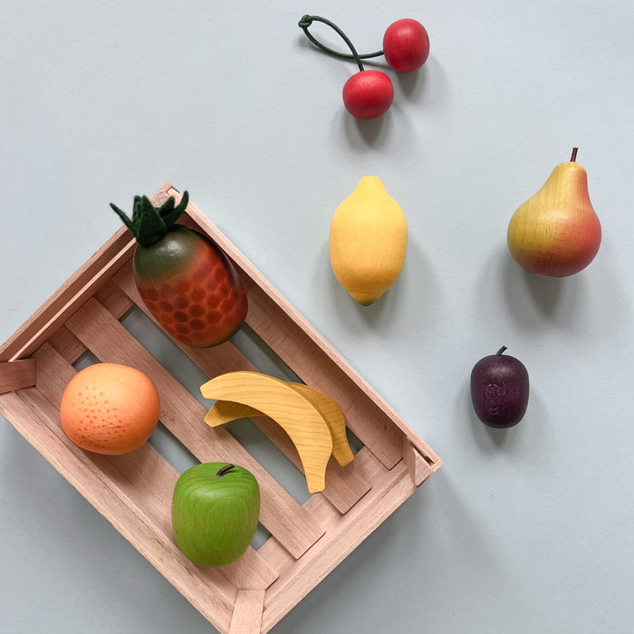 Wooden Fruit in a Crate - Play Foods - Erzi