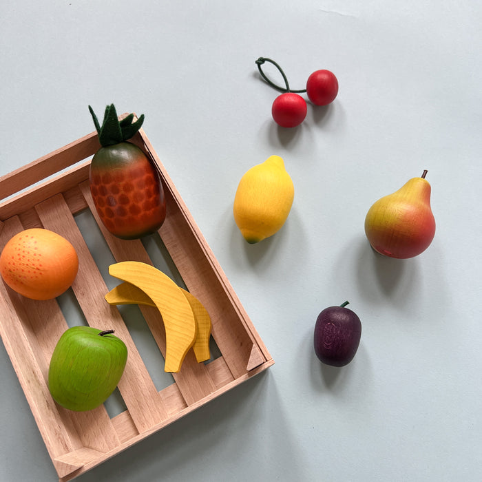 Wooden Fruit in a Crate - Play Foods - Erzi