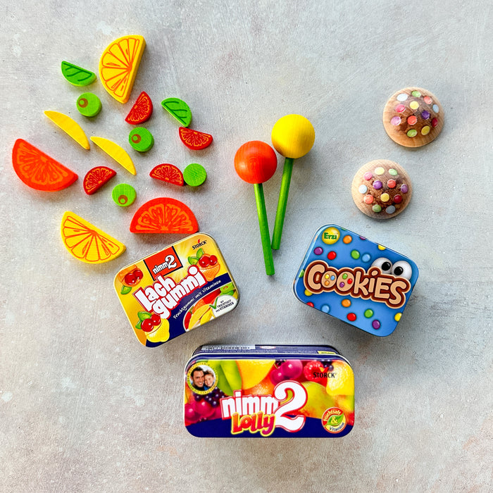 Sweets in a Tin - Cookie, Lollipop, and Gummy Candies - Play Foods - Erzi