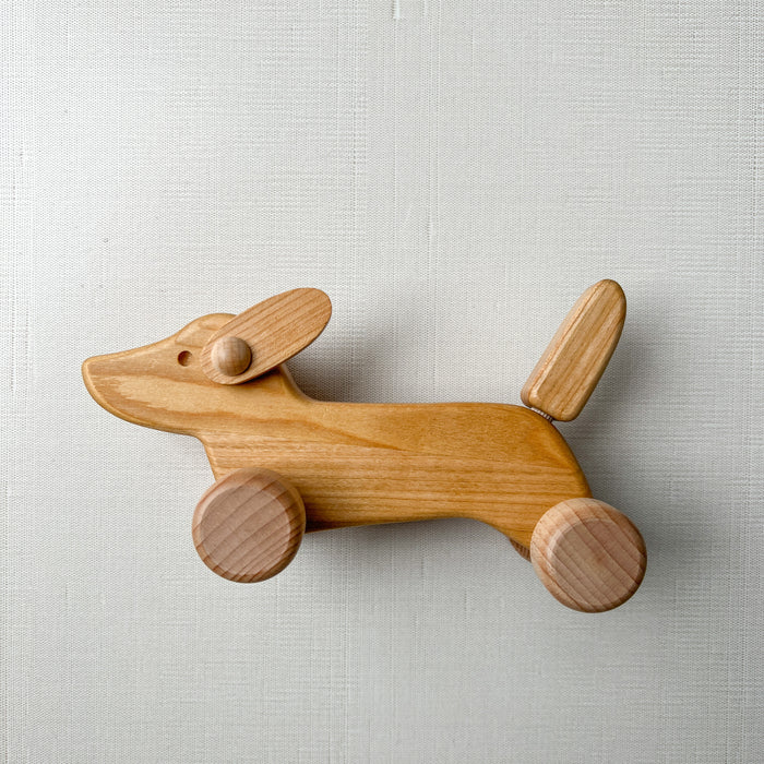 Wooden Dachshund Puppy - Wood Doggie Push Toy - Bajo