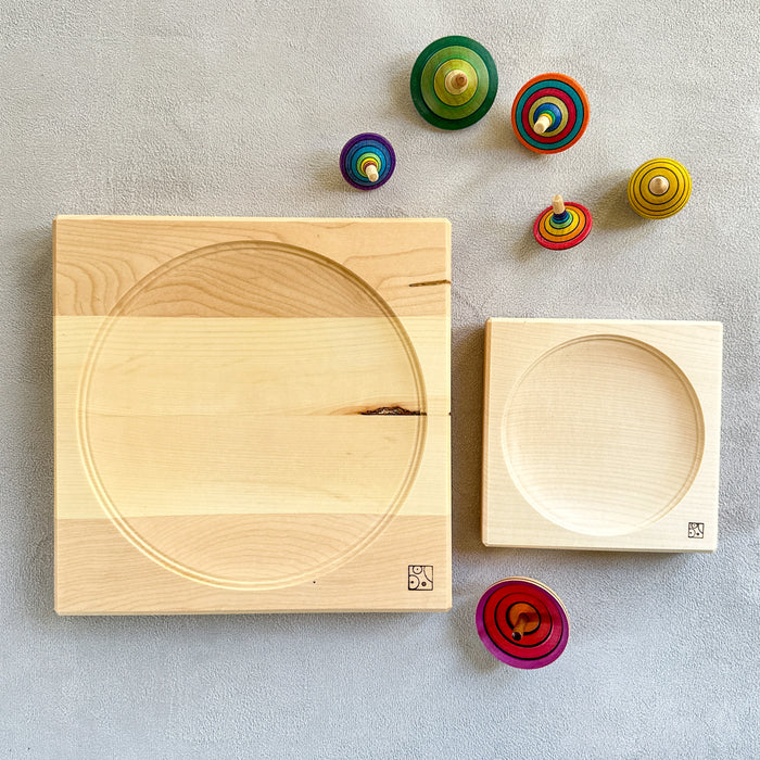 Wooden Spinning Plate for Spinning Tops - Light Wood - Mader