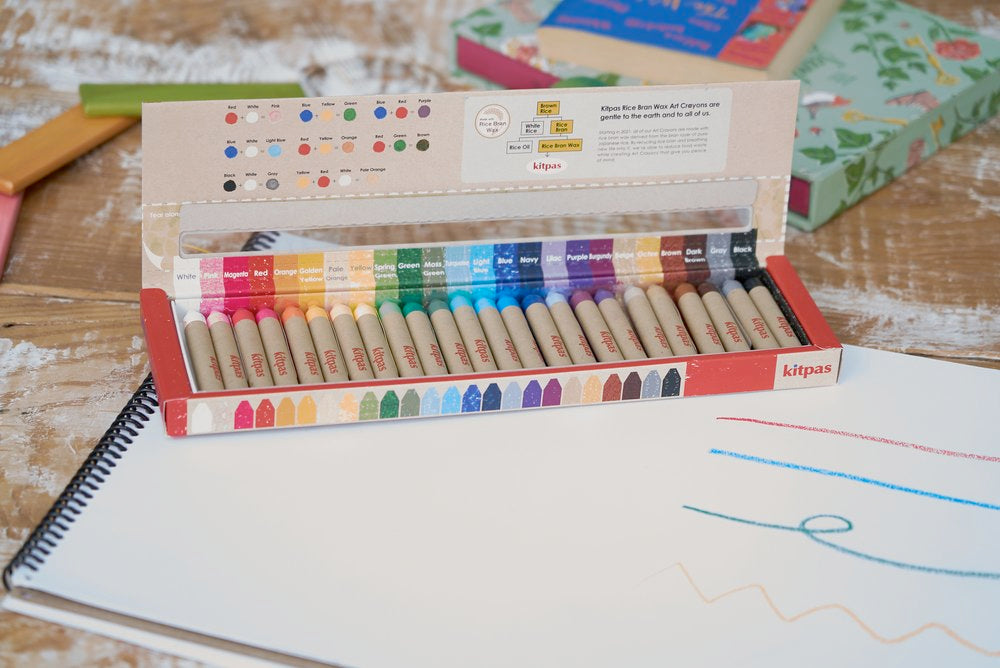 Kitpas Medium Stick Water Color Crayons - Rice Bran Wax - 24 colors