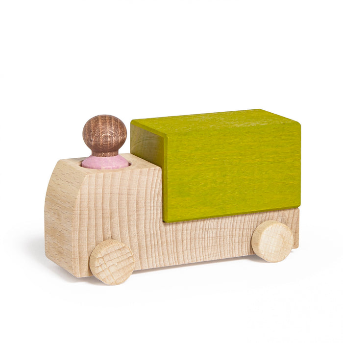 Lime Truck Toy Car with Peg Person - Lubulona