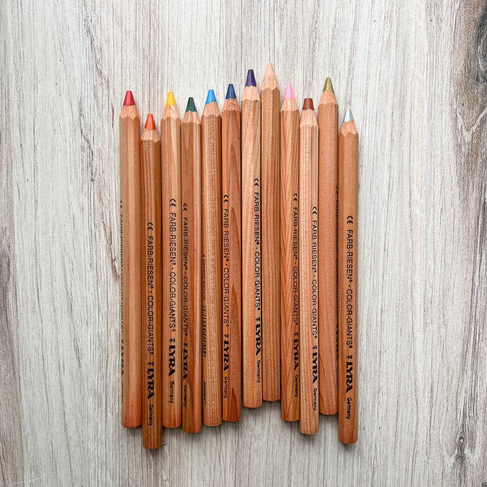 LYRA Lyra Color-Giants Colored Pencils, Unlacquered, 6.25