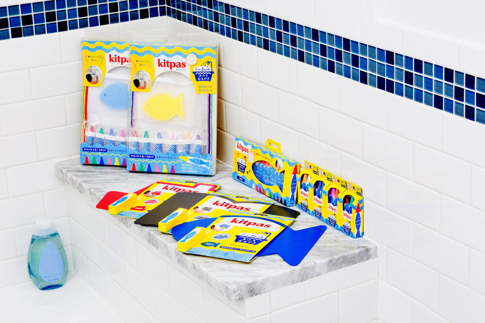 Bath Crayons - 10 colors with sponge - Kitpas