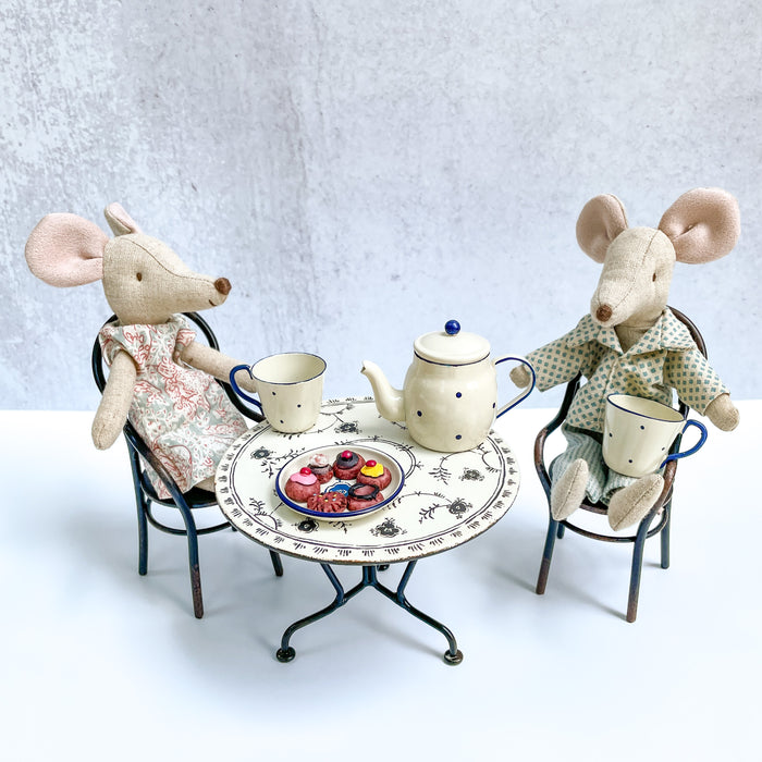 Mini Dining Table Set With Tea & Biscuits for two - Maileg