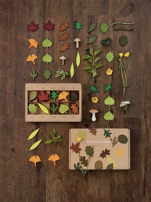 Moon Picnic -  Woodland Leaves - 40 Wooden Leaves