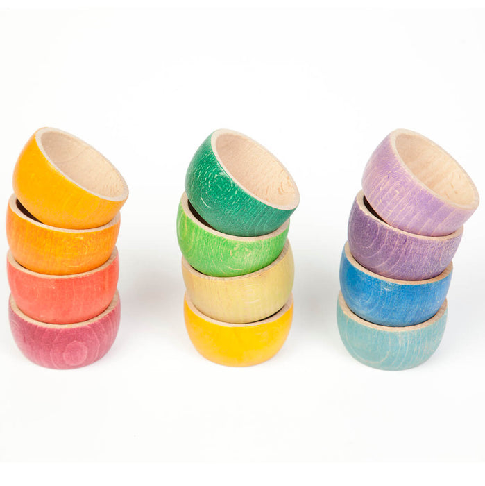 12 Grapat Bowls – Twelve Montessori Sorting Bowls – Rainbow