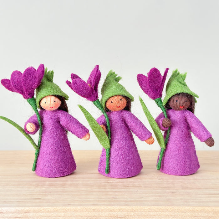 Spring Fairy - Purple Crocus Fairy - Holding a Crocus - Ambrosius Flower Fairies