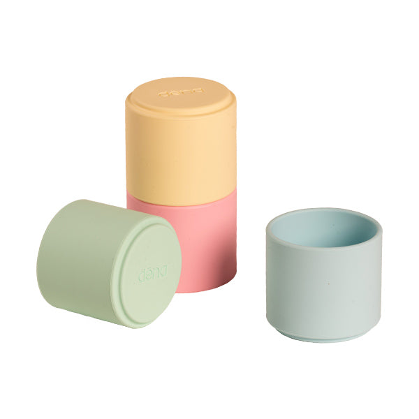 6 Stacking Cups - Pastel - Dena Toys - Silicone BPA-free Cups