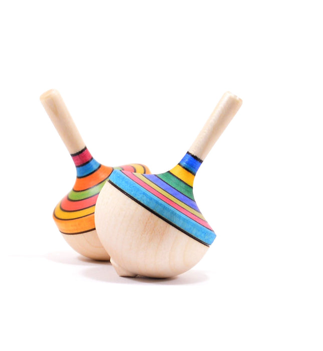 Traditional Striped Spinning Top - Wooden Spinning Top - Mader