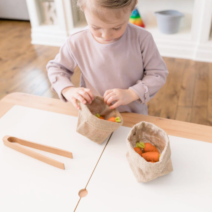 Transfer Set with Tongs and Felt Balls - Natural Playbox