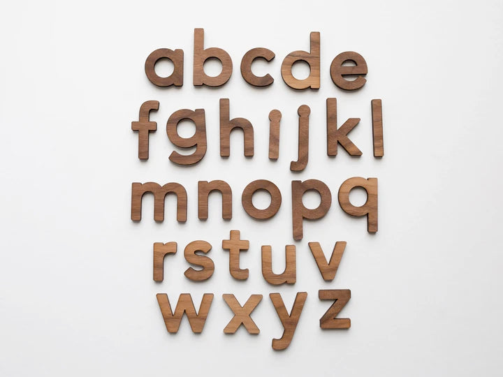 Wooden Alphabet Set • Montessori Movable Alphabet Upper & Lowercase - Gladfolk