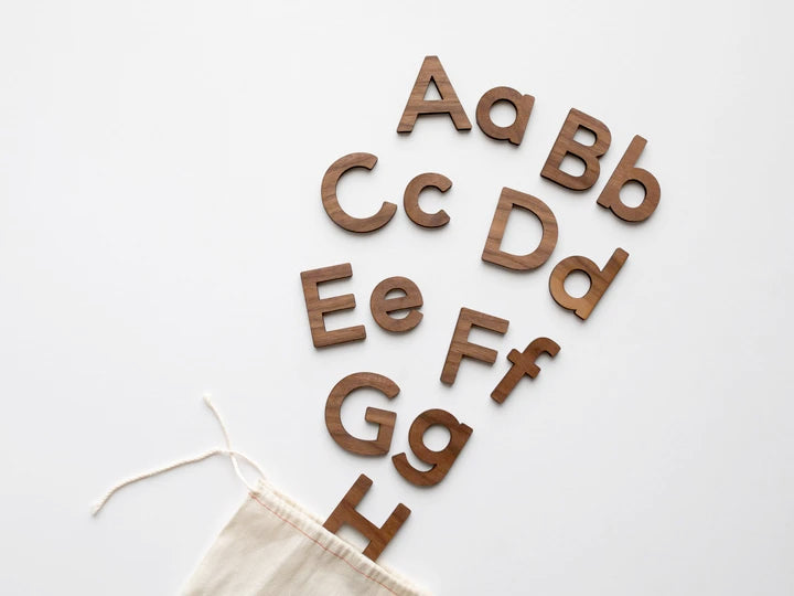 Wooden Alphabet Set • Montessori Movable Alphabet Upper & Lowercase - Gladfolk