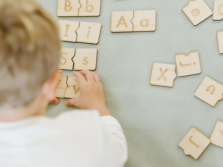 Wooden Alphabet Puzzle • Modern Letter Matching Kids Game - Gladfolk