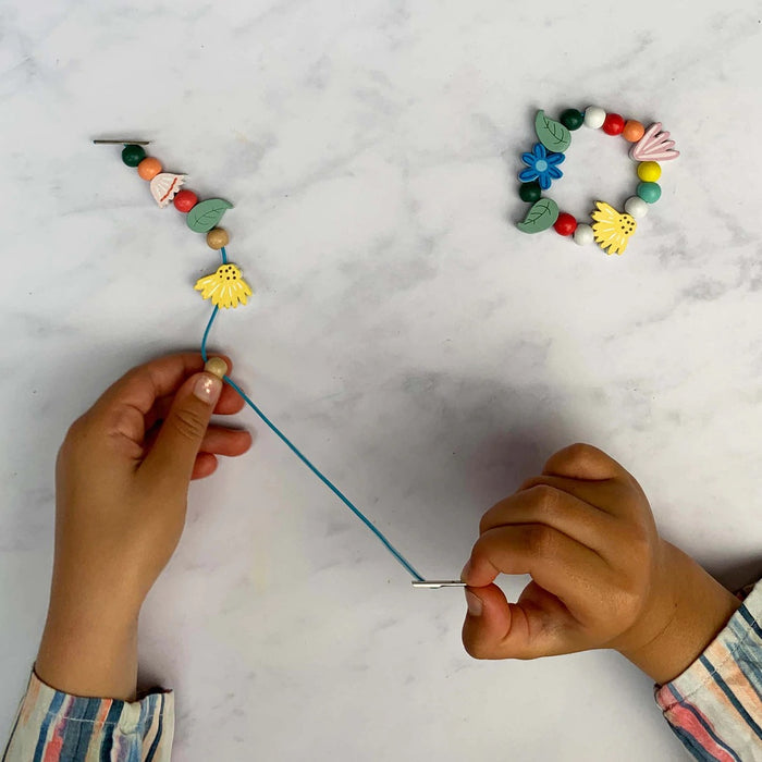 Wildflower - Bracelet Making Kit - Wooden Beads - Kids Beading Craft Kit