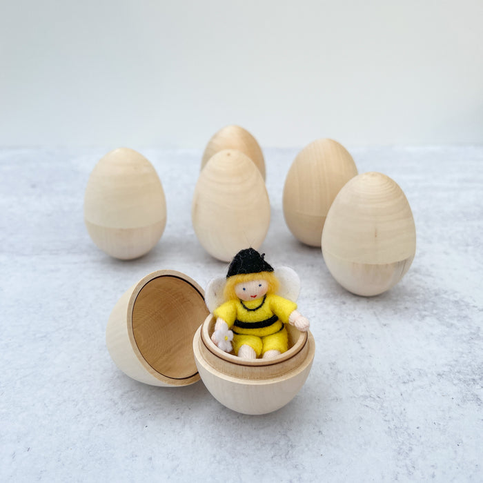 Hollow Wooden Egg - Wooden Fillable Eggs - Craft Eggs