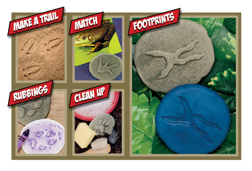 Woodland Footprints Pebbles - Outdoor or Indoor Stamping and rubbing stones