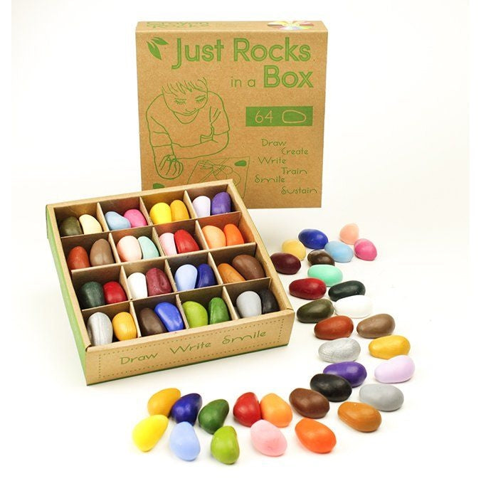 32 - Eco Soy Rock Crayons in a Muslin Bag