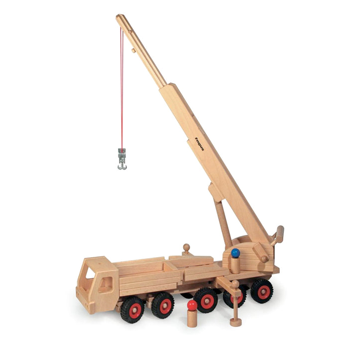 Wooden Mobile Crane + Lifting Fork and Load Magnet - Fagus