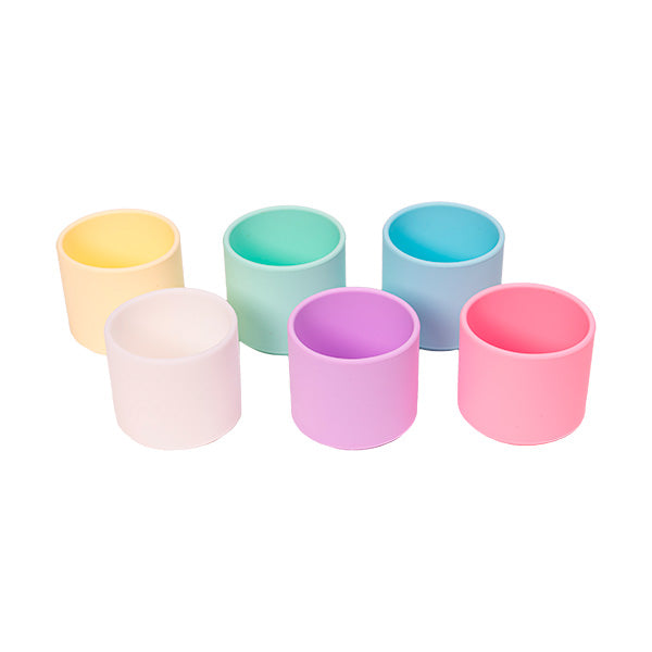 6 Stacking Cups - Pastel - Dena Toys - Silicone BPA-free Cups