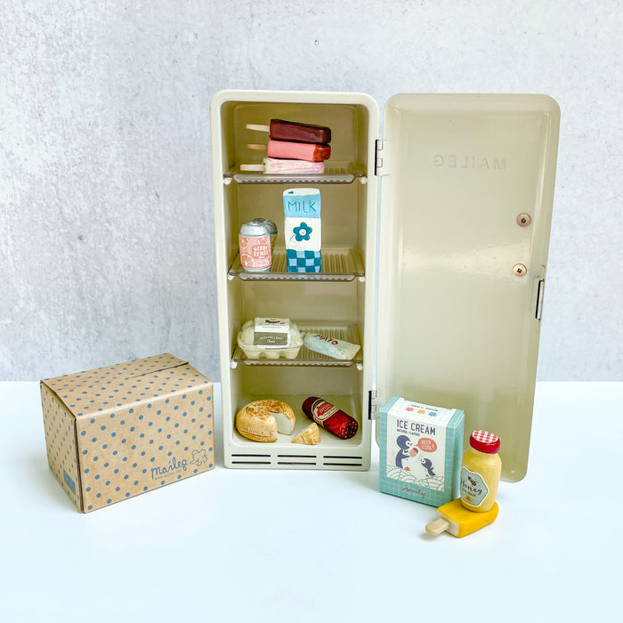 Miniature fridge and box of grocery - Maileg Kitchen