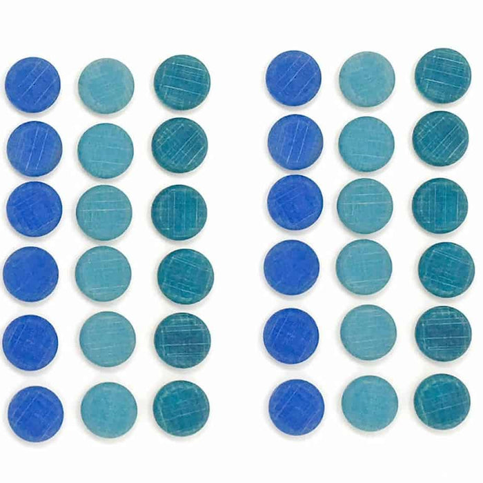 Mandala Pieces – 36 Blue Little Coins – Loose Parts - Grapat