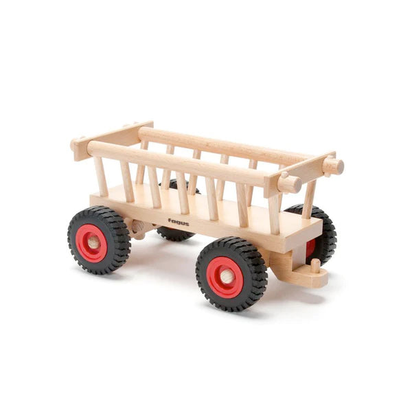 Wooden Modern Tractor With Hay Wagon  - Fagus