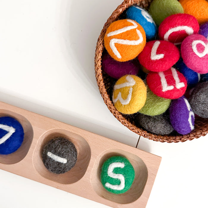 Counting Coins - Number Felted Coins - Rainbow Brights